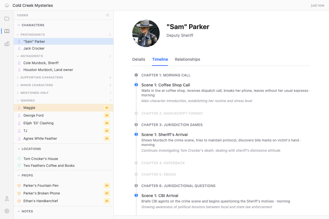 Juliet's character timeline